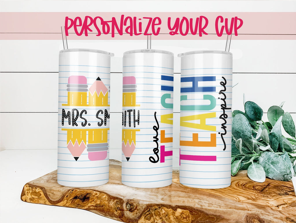 Teacher Gift Teacher Appreciation Personalized Teacher Gifts Teacher Tumbler Personalized Tumbler Skinny TumblerPersonalized Teacher Gift